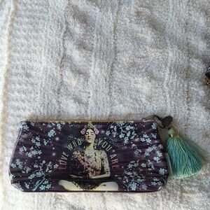 Floral Print Makeup Bag with Tassel